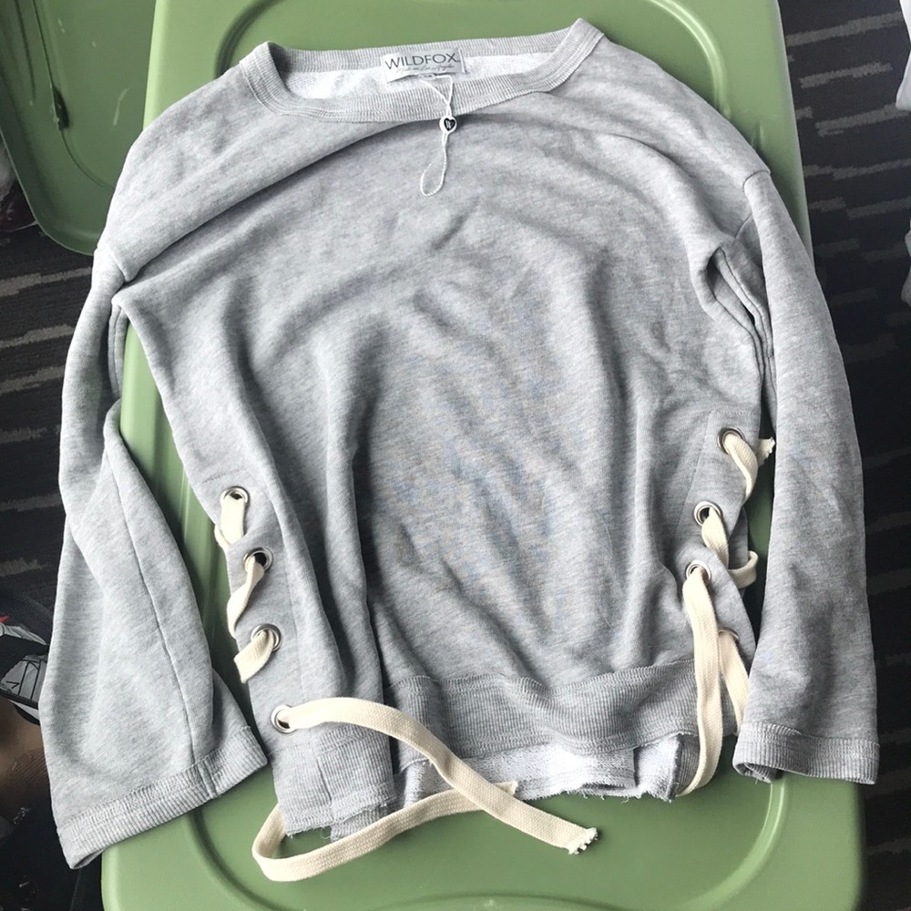 Wildfox tie up sweater xs